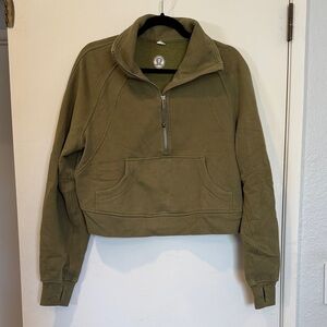 Lululemon Olive Green Scuba Half-Zip